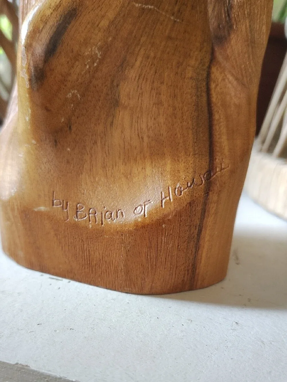 Vintage Hand-Carved Milo Wood Sculpture - Brian Of Hawaii